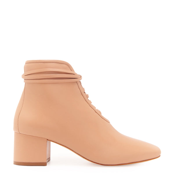 nude leather bootie
