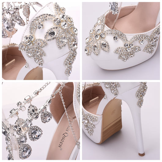 crystal wedding heels