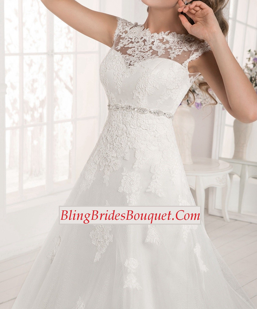 a-line-bridal-cap-sleeved-wedding-dress-corset-back-bridal-gown-bling-brides-bouquet-online