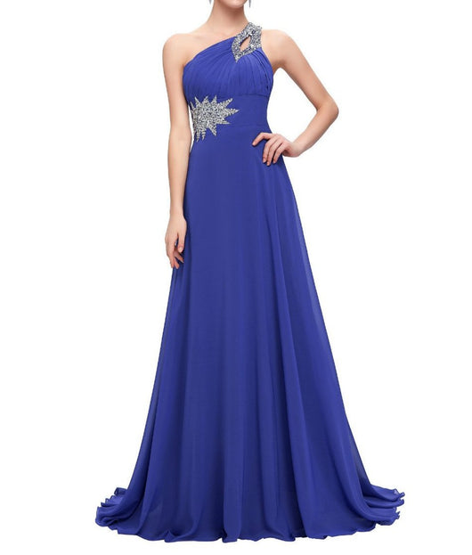 Chiffon Bridesmaid /Prom Dresses One Shoulder Prom Dress at Bling Brid ...