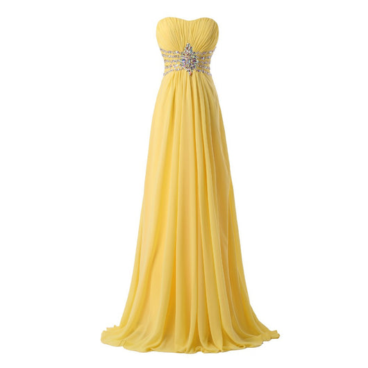 Yellow Chiffon Prom Gown at Bling Brides Bouquet online bridal store ...