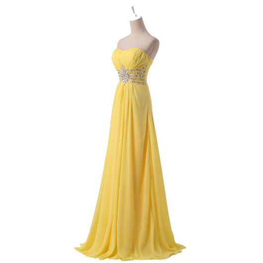 Yellow Chiffon Prom Gown at Bling Brides Bouquet online bridal store ...
