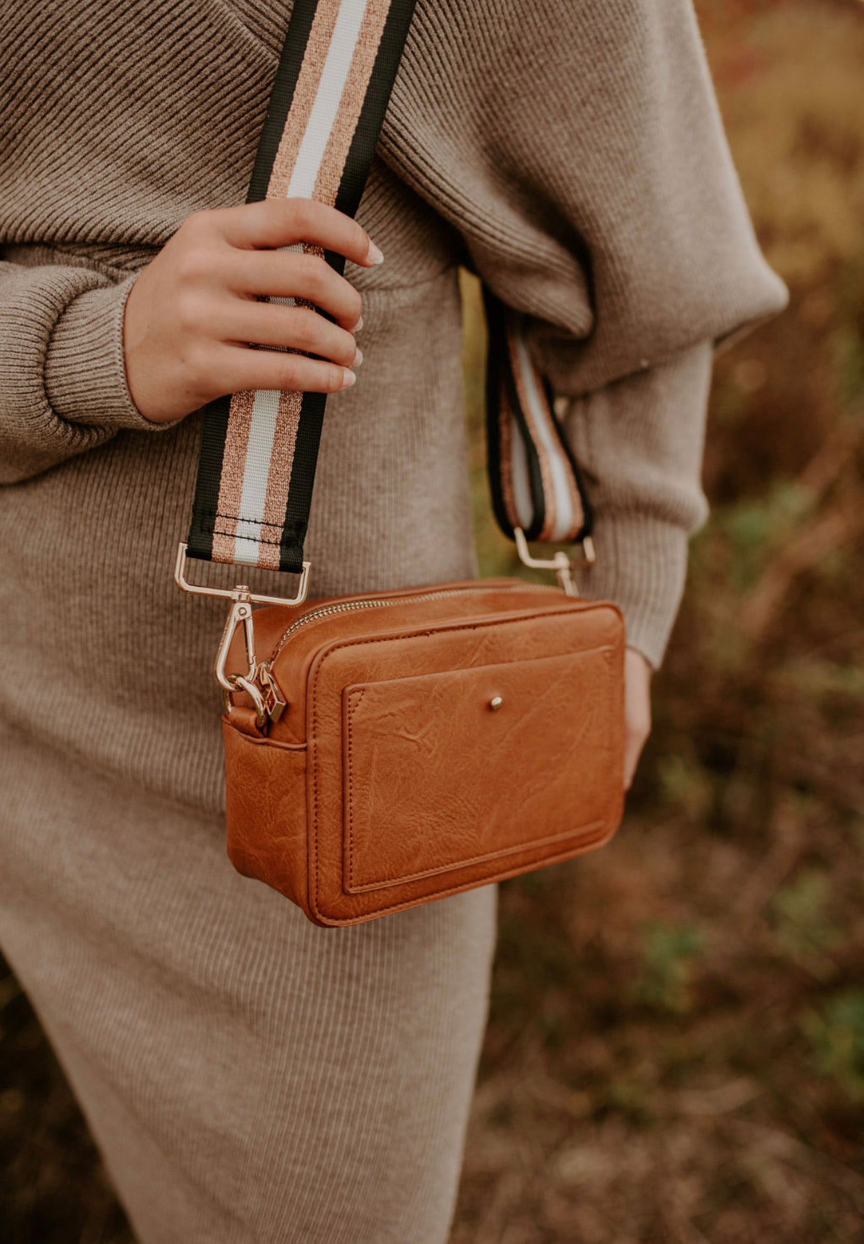 Ahdorned Vegan Camera Bag In Camel Francis Fern