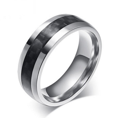 8mm Mens Tungsten Ring Black Carbon Fiber Inlay Mens Metal Rings Carbi ...