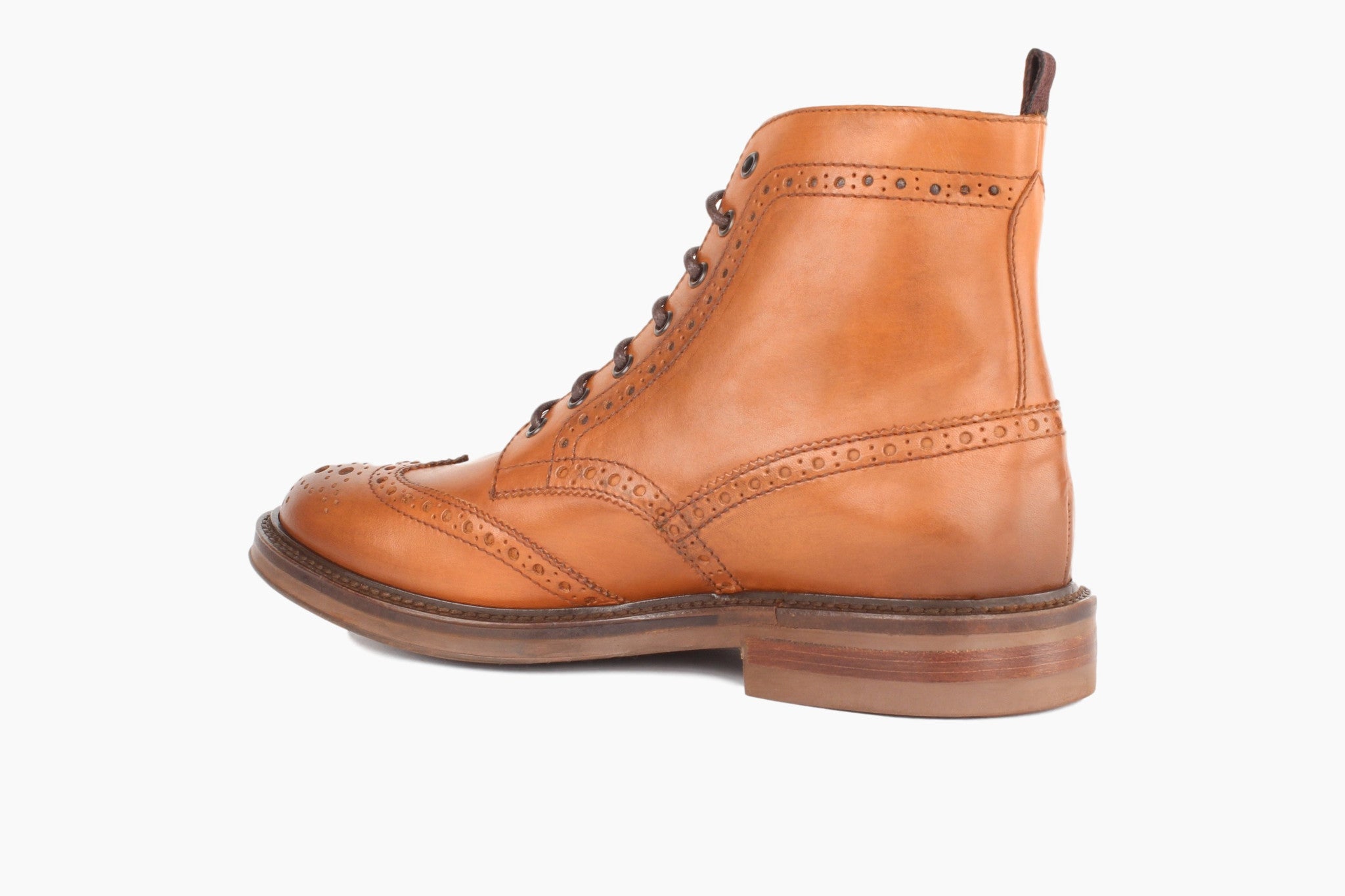 wingtip lace up boots