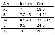 Chester Jefferies Gloves size guide