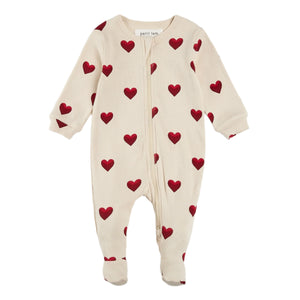 Petit Lem infant heart print footie - The Original Childrens Shop