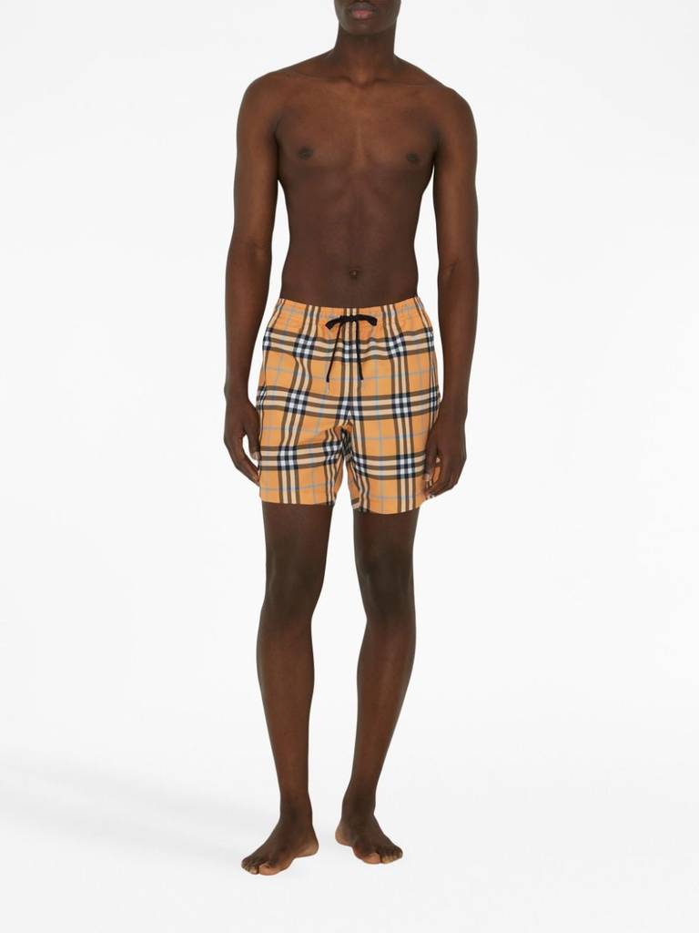 Burberry check drawcord swim shorts