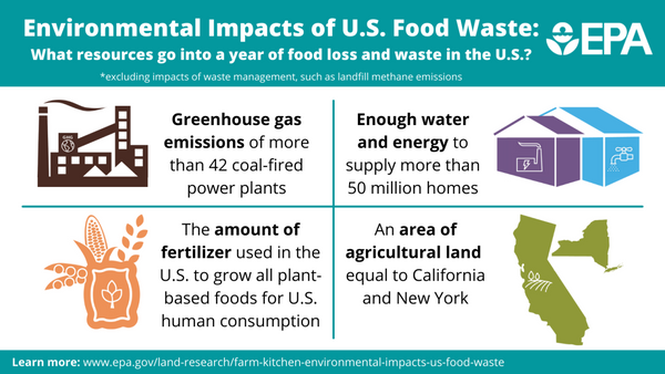 Infographic from the EPA's article From Farm to Kitchen: The Environmental Impacts of U.S. Food Waste