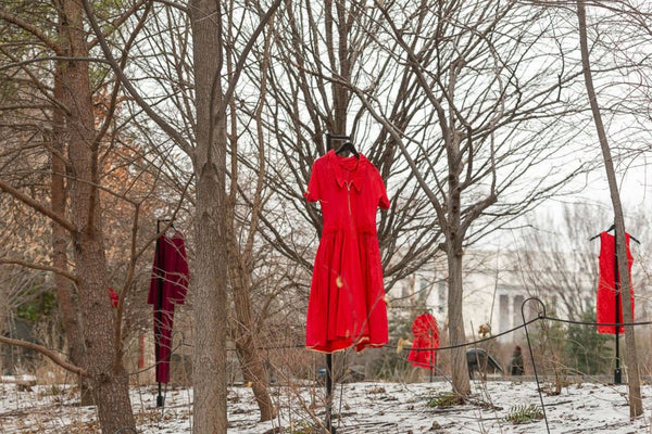 The REDress Project, an outdoor art installation by artist Jaime Black at Smithsonian's National Museum of the American Indian in Washington, D.C.