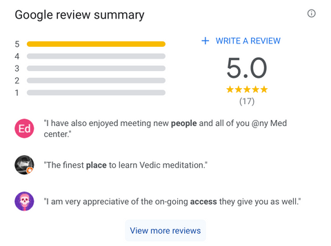 Reviews of New York Meditation Center