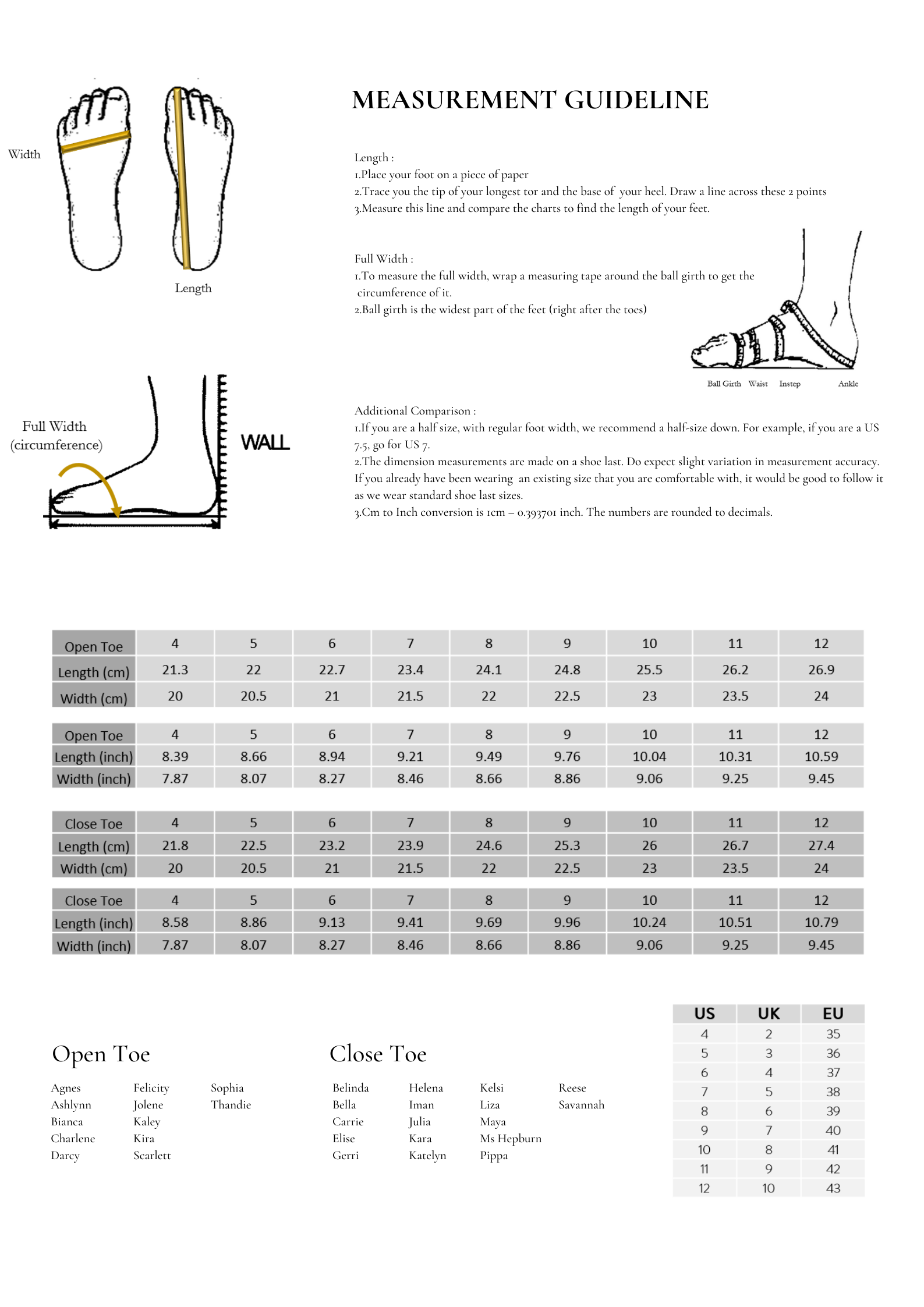 Size Guide – Mestrae