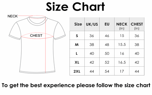 european t shirt size chart