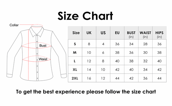 Women S Button Down Shirt Size Chart