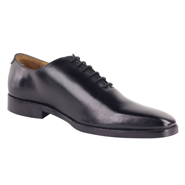 black pure leather shoes