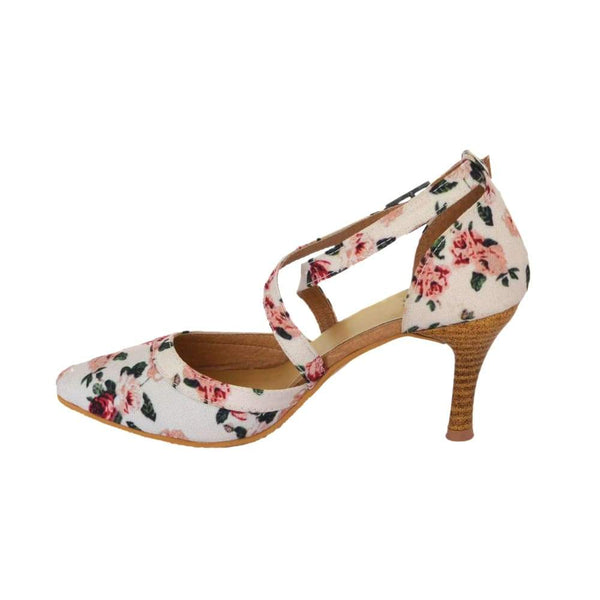 women's floral heel shoes