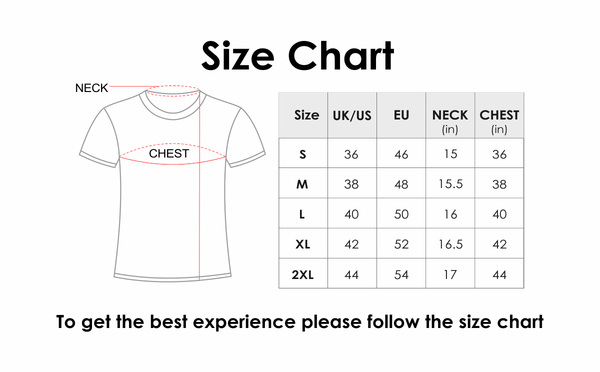 Off White Size Chart T Shirt