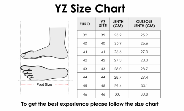Designer Shoe Size Chart