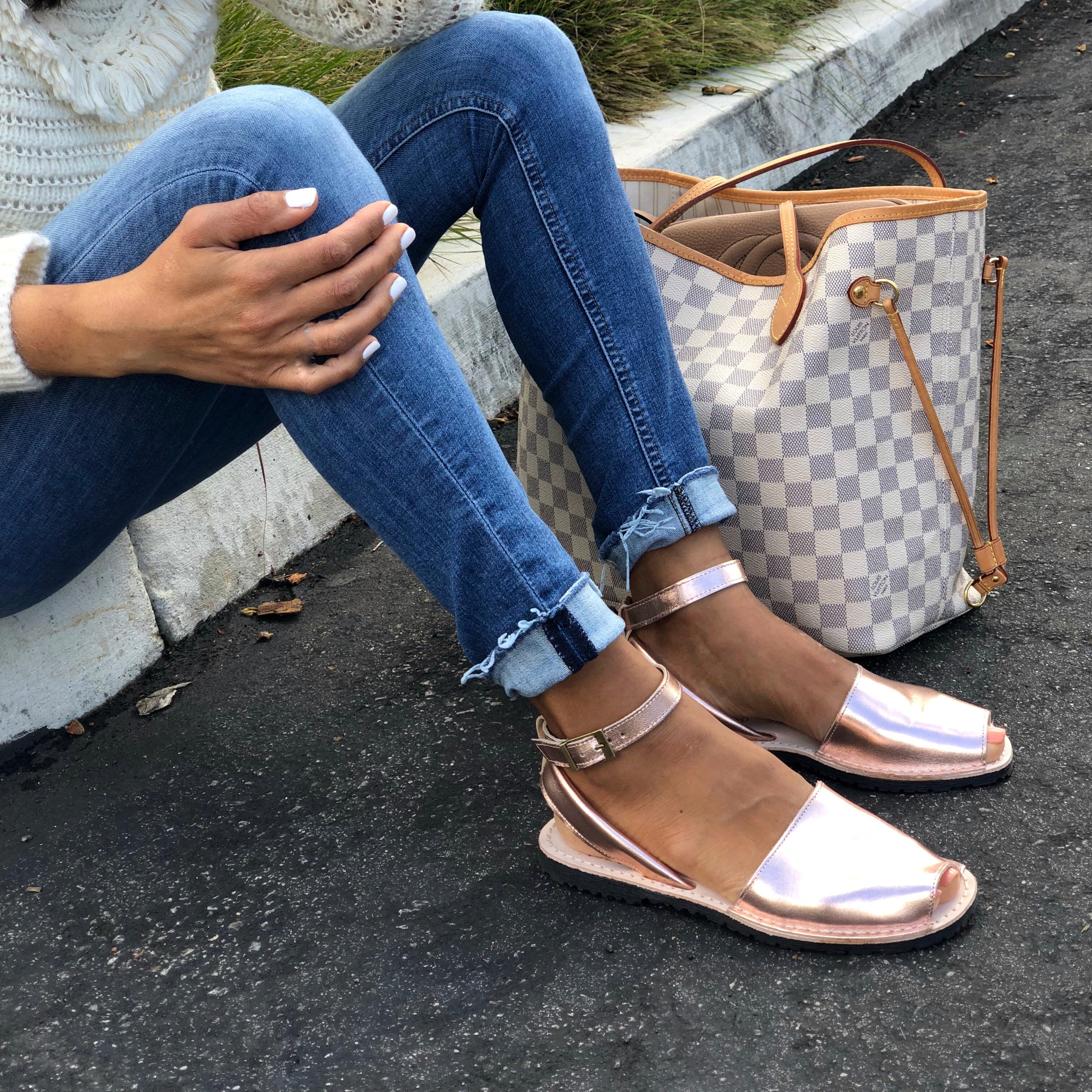 rose gold sandals