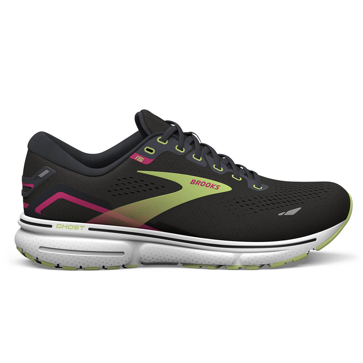 Brooks Ghost 15 Womens | Black/ebony/sharp Green - Black