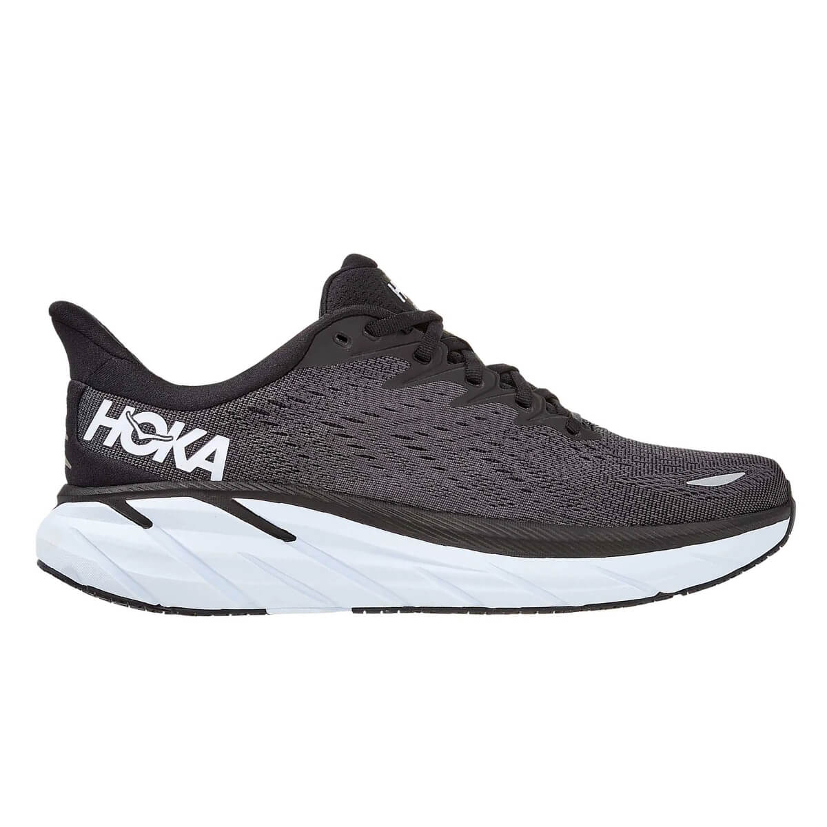 Hoka Clifton 8 Mens Wide | Black / White - Black