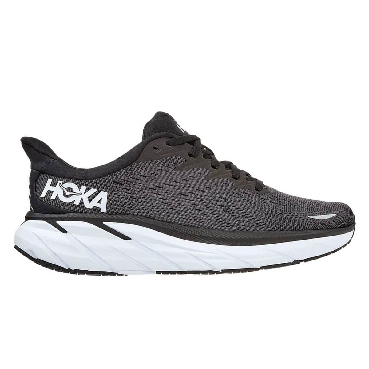 Hoka Clifton 8 Womens | Black / White - Black