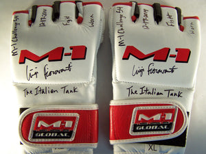 Luigi Fioravanti Signed Fight Worn M1 Global Gloves Autograph Signed UFC PSA COA MMA