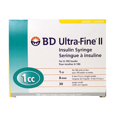 Ultrafine Ii Syringe 1cc 8mm 30g Diabetes Express