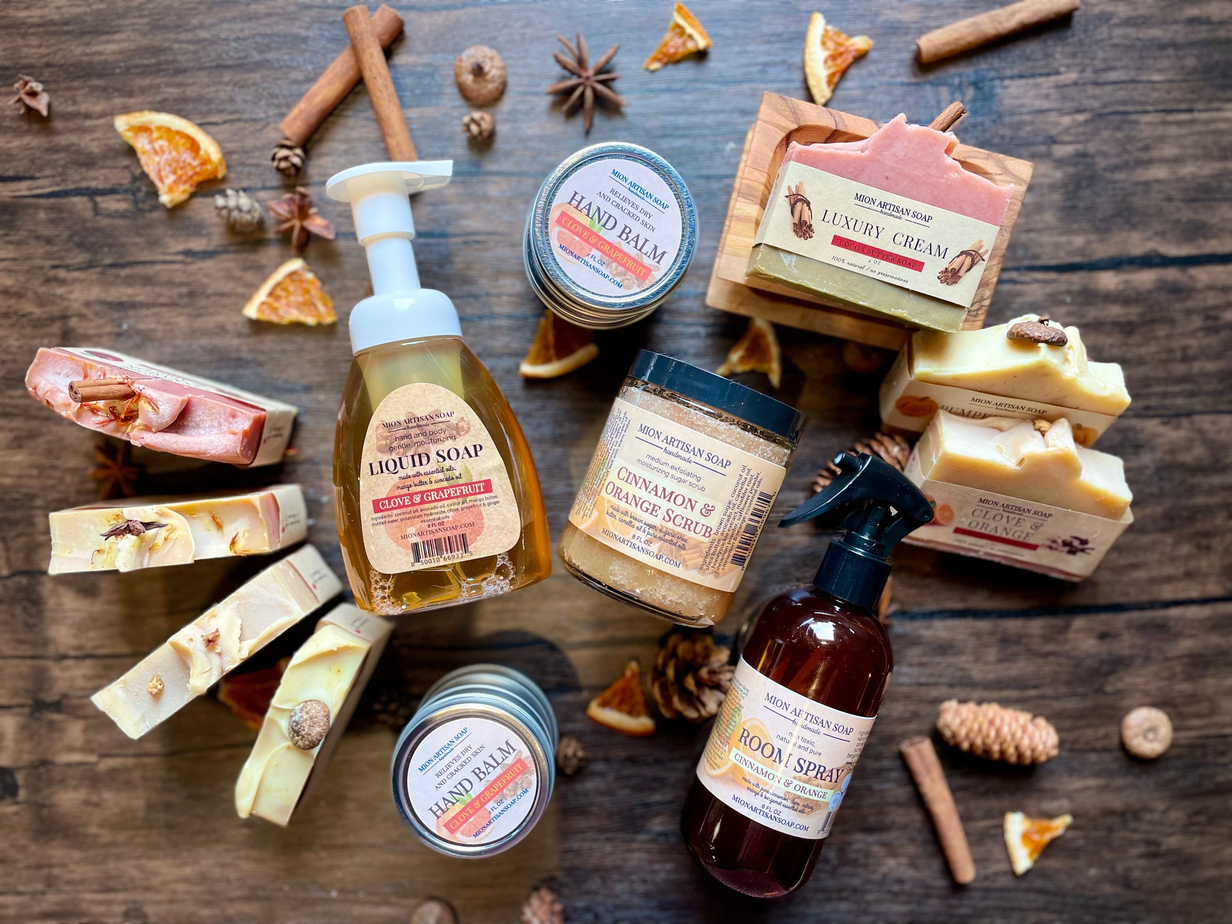 Natural fall scented skincare products