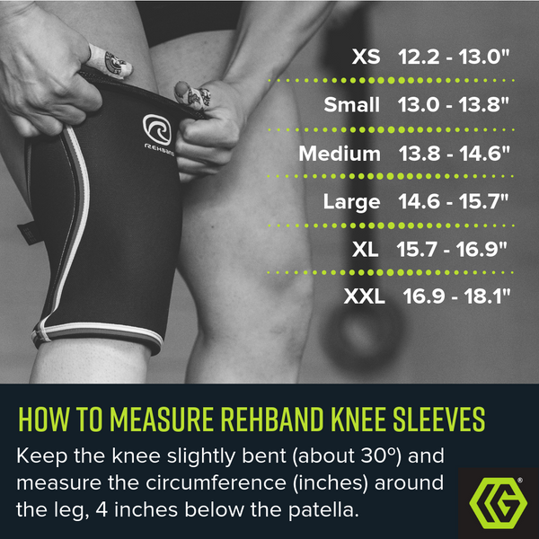 Rehband 7mm Knee Sleeve Size Chart