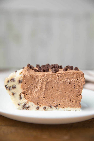 No Bake Cookie Dough Chocolate Pudding Pie