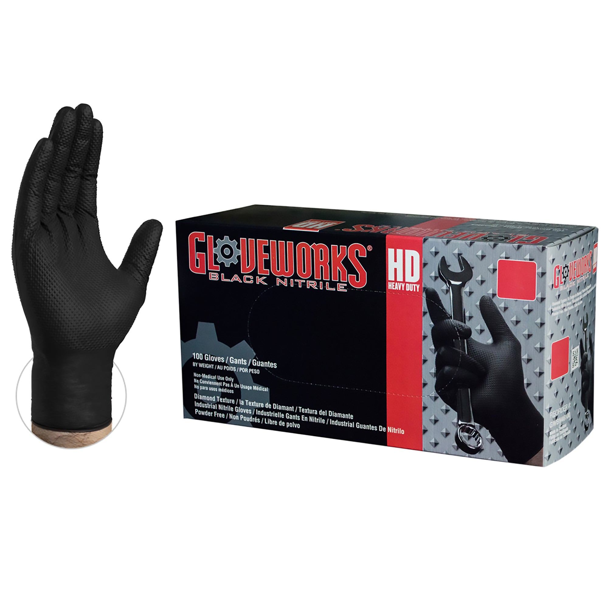 Gloveworks® HD Black Nitrile Gloves | Battery Guys