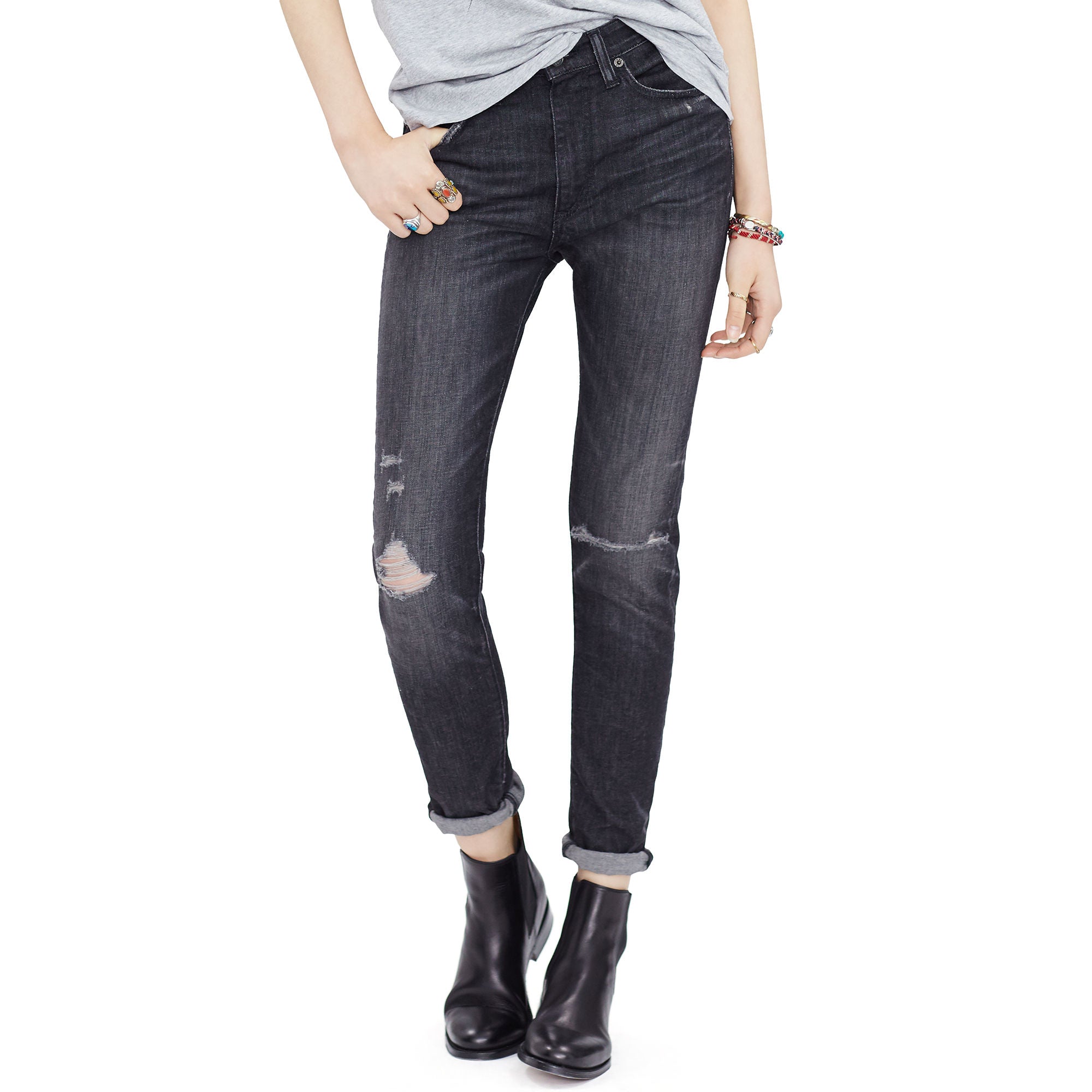women's high rise ankle jeans