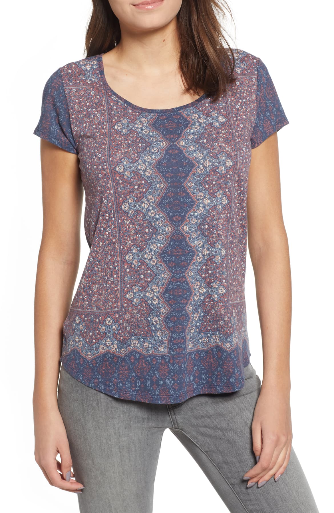 Lucky Brand Women's Printed Scoop-Neck 