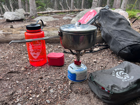 cooking set up in camp