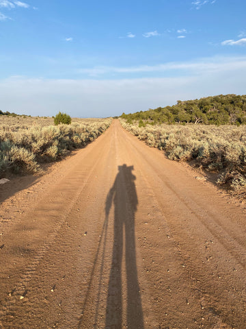 Walking a lonely road as I just left Dinosaur National Monument in Colorado