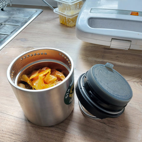 Prepped food in a canteen