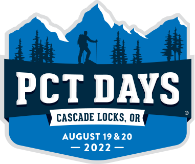 pct days logo of silhouetted hiker in front of mountains