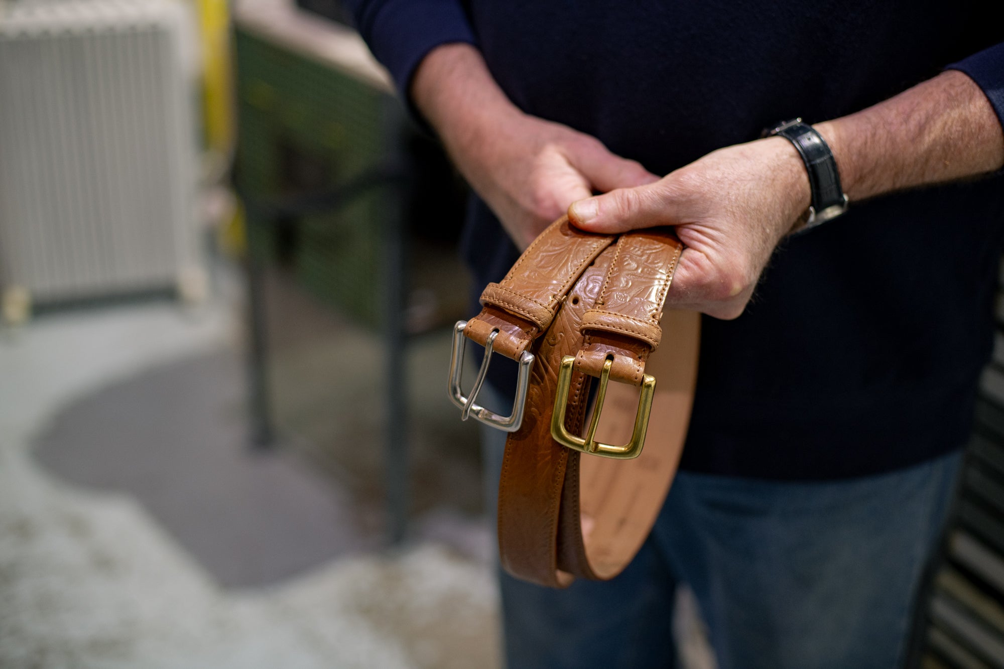 Horween Bourbon Floral Shell Cordovan Belts