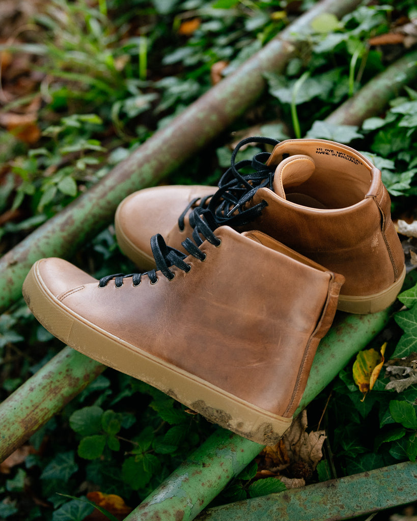 brown horween chromexcel sneakers boots
