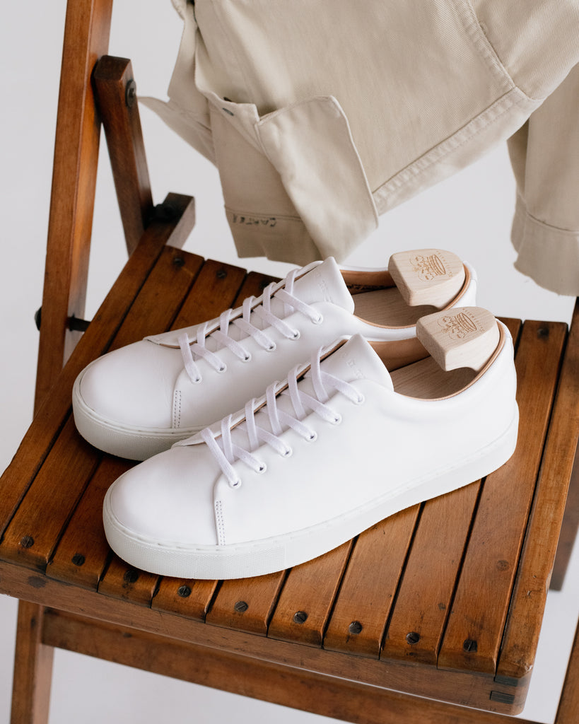 crown northampton overstone derby sneaker all white calf