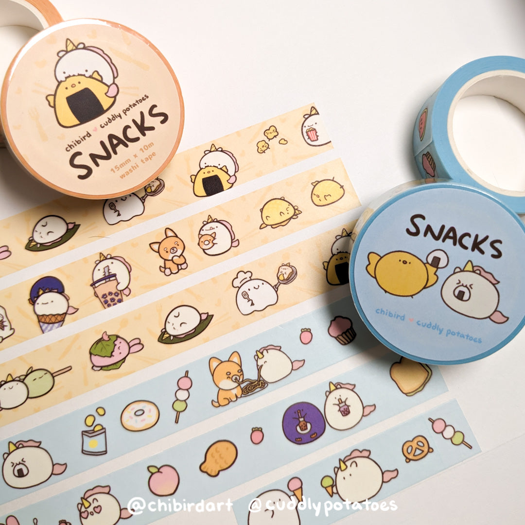 Snacks Washi Tape Set (Chibird x Cuddly Potatoes Collab)