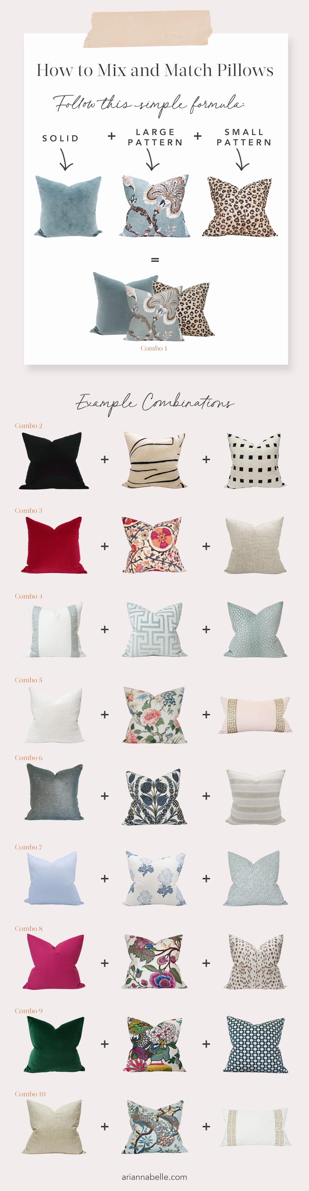 How to Mix and Match Pillows - A Simple and Easy Formula | Arianna Belle Blog