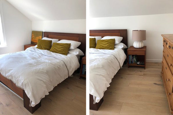 Before & After - a bedroom by Megan Bachmann