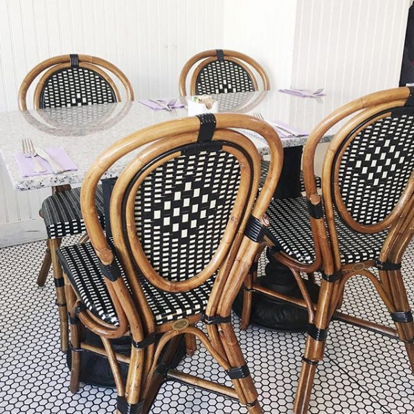 Santa Barbara bakery with french bistro chairs taken by @arianna_belle