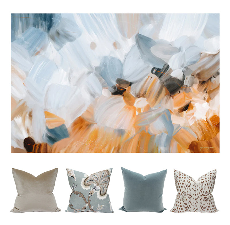 Art and Pillow Combination Featuring Art from Parima Studio and Pillows from Arianna Belle | Grasslands