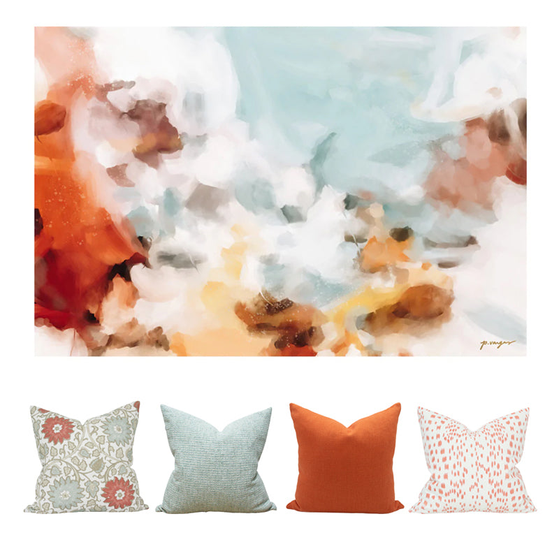 Art and Pillow Combination Featuring Art from Parima Studio and Pillows from Arianna Belle | Mirage