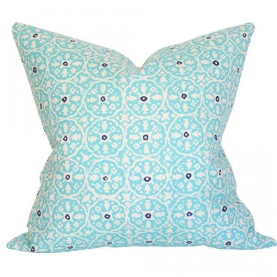 Zig Zag Aqua Light Turquoise Designer Pillow – Arianna Belle