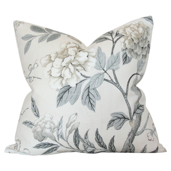 Luscious Grey Platinum Silk Velvet Decorative Throw Pillow