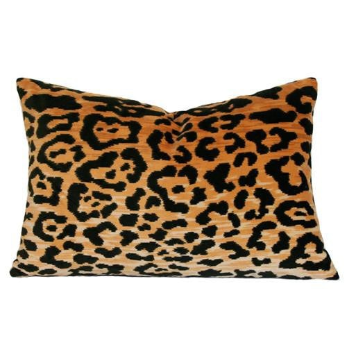 velvet leopard pillow